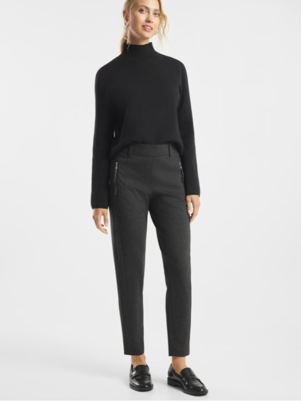 Raffaello Rossi Natina Sport Charcoal Zip Pocket Pull On Pants US 4